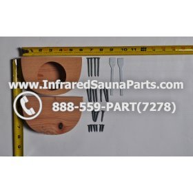 WOOD SHELVES + CUP HOLDERS - HEMLOCK WOOD CUP HOLDER STYLE 7 2