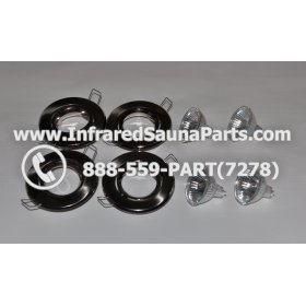 COMPLETE LIGHT ASSEMBLY 220V / 240V - COMPLETE LIGHT ASSEMBLY 4 HOUSING IN SILVER FINISH WITH 4 BULBS 220V / 240V 5