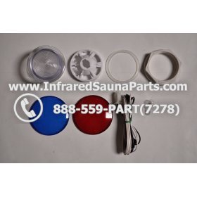 COMPLETE LIGHT ASSEMBLY 110V / 120V - COMPLETE LIGHT ASSEMBLY WITH BULB + RED AND BLUE COVER 110V / 120V 1