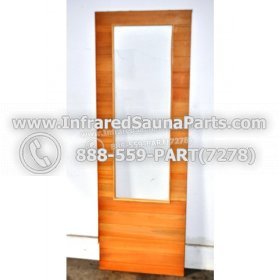 WOOD SAUNA WALLS - HEMLOCK WOOD SAUNA PANEL WITH GLASS ( 24.7" x 72.5" ) 2